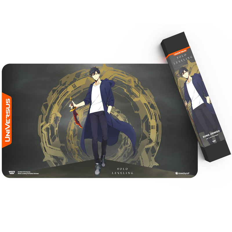 UniVersus: Solo Leveling: Sung Jinwoo Playmat - 24 x 14 Neoprene Mat, Non-Slip Back, Tabletop Card Game Accessory, UVS Games, Officially Licensed