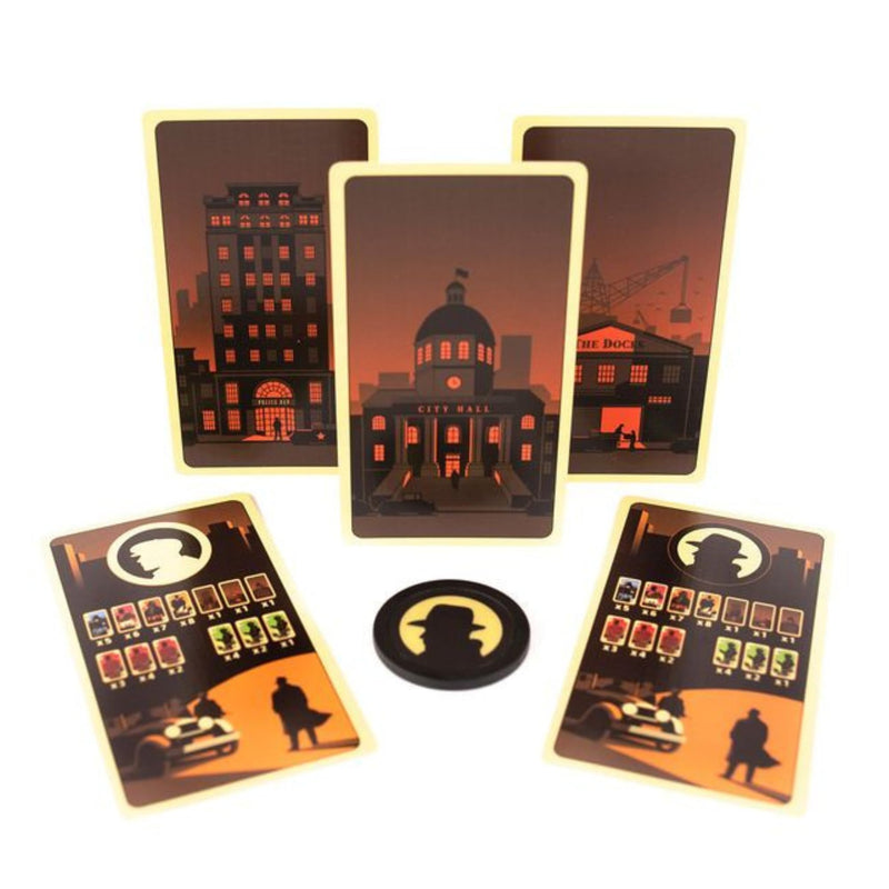 Pandasaurus Games District Noir Card Game | Crime Themed Bluffing and Set Collection Strategy Game | Fun Family Game for Kids and Adults | Ages 10+ | 2 Players | Avg. Playtime 10-20 Minutes | Made