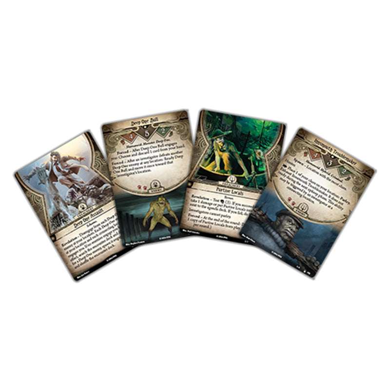 Fantasy Flight Games Arkham Horror The Card Game The Innsmouth Conspiracy Campaign Expansion - Exciting Flashback Mechanics! Cooperative LCG, Ages 14+, 1-4 Players, 1-2 Hr Playtime, Made