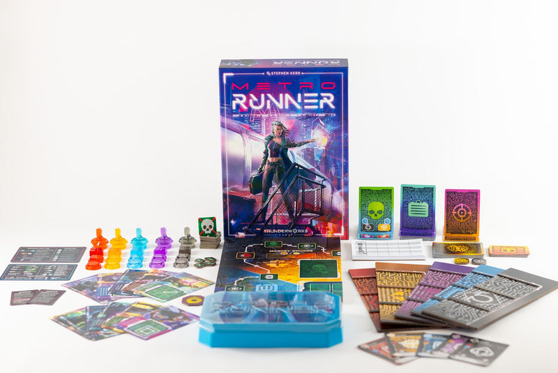 Thunderworks Games - Metrorunner | Strategy Board Game | Sci-fi Rondel Eurogame with Hacking Tile Puzzle | Worker Movement & Resource Collection | Family Game for 1-5 Players Ages 14+ 30-90 Minutes