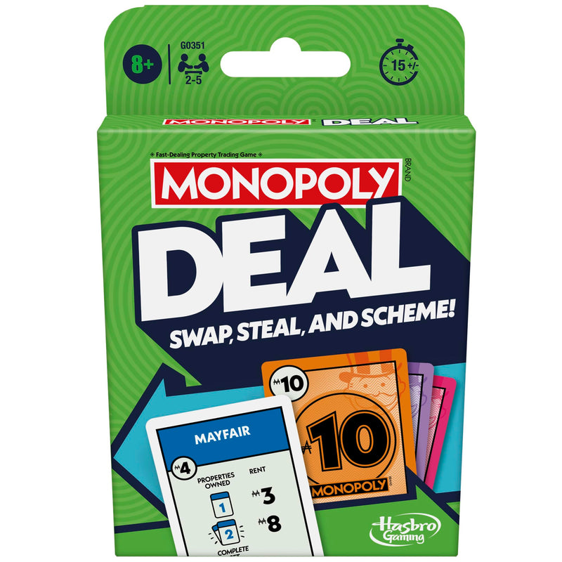 Monopoly Hasbro Gaming Deal Strategy Card Game for 8+ Year Old Kids, for 2-5 Players, Family Games for Children and Adults, Fun Christmas and Birthday Party Gift Idea