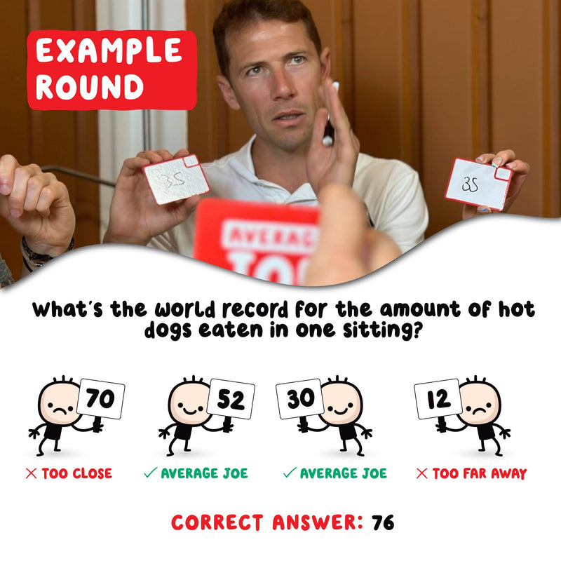 Format Games Average Joe Party Game - Embrace Your Ordinary Side with 600 Questions - Fun for Family and Friends! Ages 8+, 3-6 Players, 30 Minute Playtime, Made