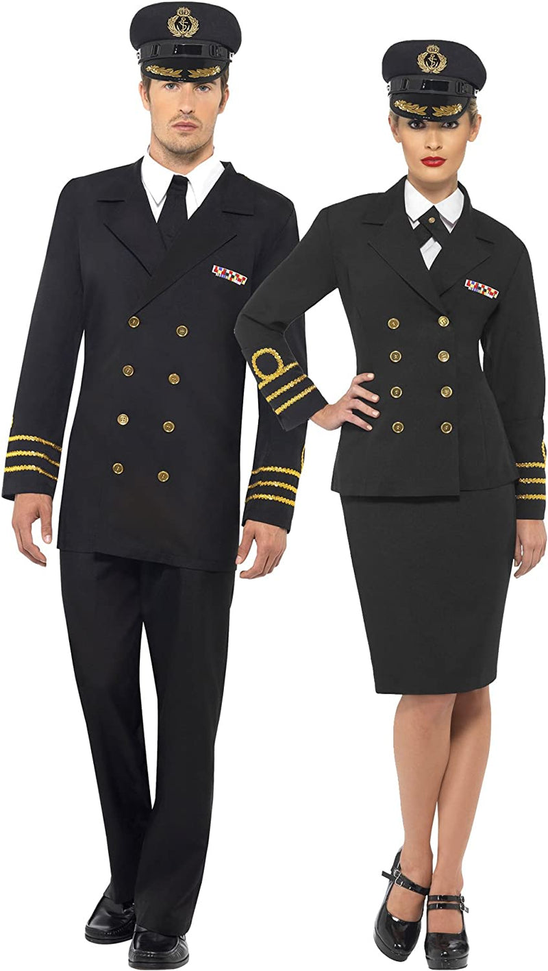 Navy Officer Authentic Adult Costume Black Suit