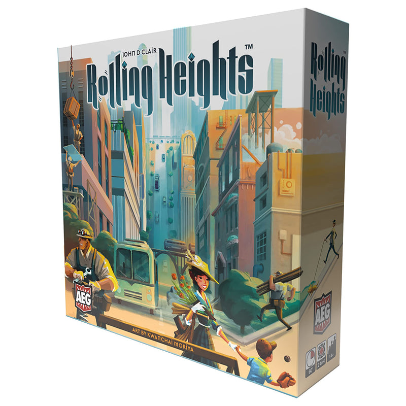 AEG Rolling Heights | Roll Your Meeples, Build The City | Push Your Luck, Pool Building Construction Game Set in The 1920&