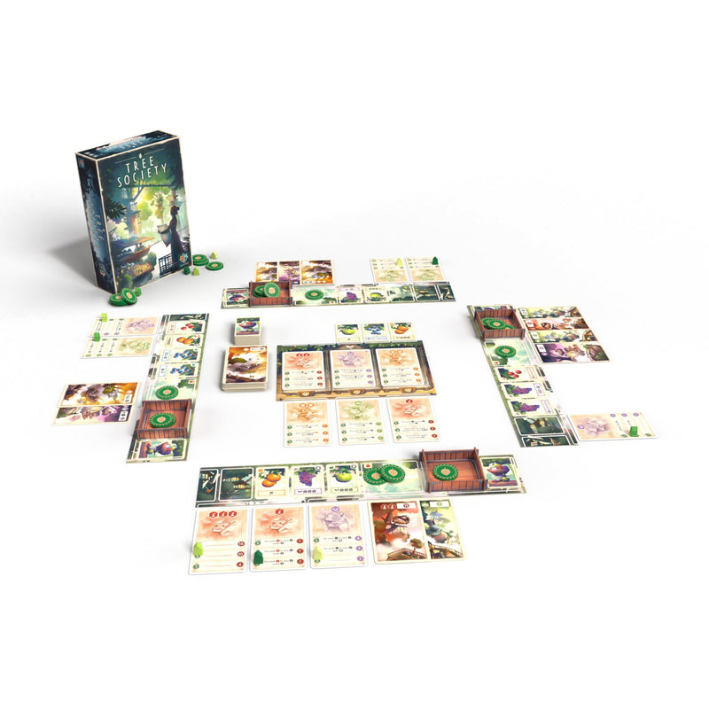 Tree Society Board Game - Collaborative Strategy Game of Building & Expansion in a Lush Forest Community, Fun Family Game for Kids & Adults, Ages 8+, 2-4 Players, 45 Min Playtime, Made by Plan B Games