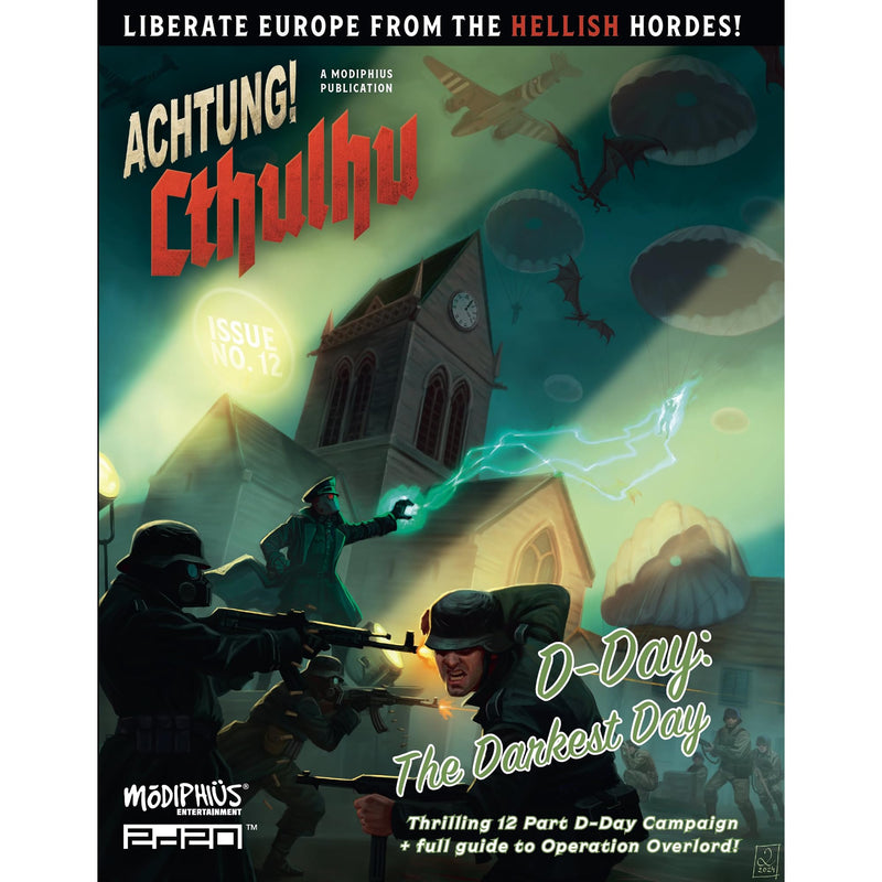 Modiphius Entertainment: Achtung! Cthulhu 2d20 - D-Day: The Darkest Day - Softcover RPG Book, Horror Campaign, Tabletop Role Playing Game