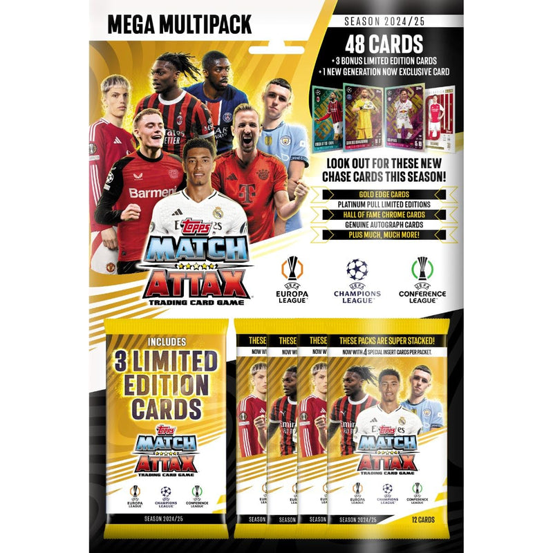 Topps Match Attax 24/25 Mega Multipack - Includes 48 Match Attax Cards, 3 Random LE&