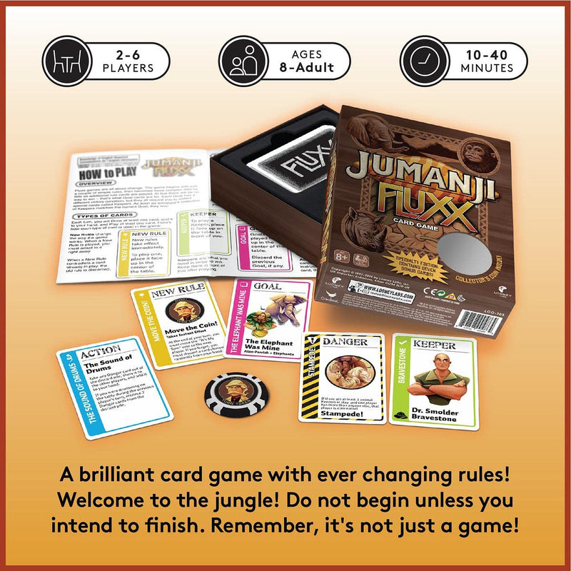 Looney Labs Jumanji Fluxx Card Game - Experience The Chaos of The Jumanji Jungle