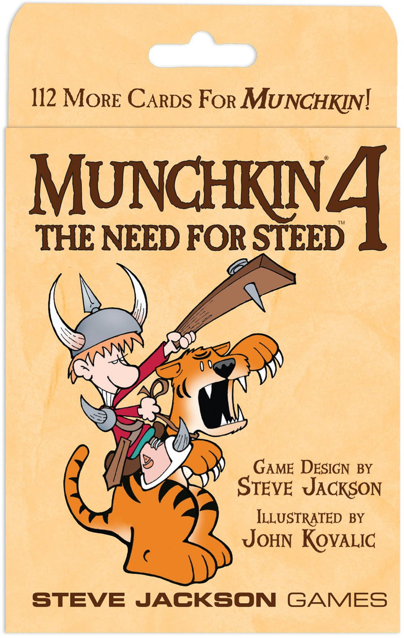 Munchkin 4 – The Need For Steed Card Game Expansion |112-Card Expansion | Adult, Kids, & Family Game | Fantasy Adventure RPG | Ages 10+ | 3-6 Players | Avg Play Time 120 Min | From Steve Jackson Games