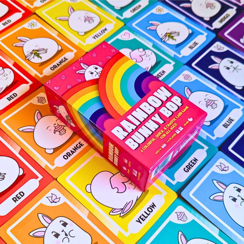 Rainbow Bunny Bop - A Family-Friendly Card Game - Perfect for Boys, Girls, Kids, Families & Adults Who Love Card Games and Board Games