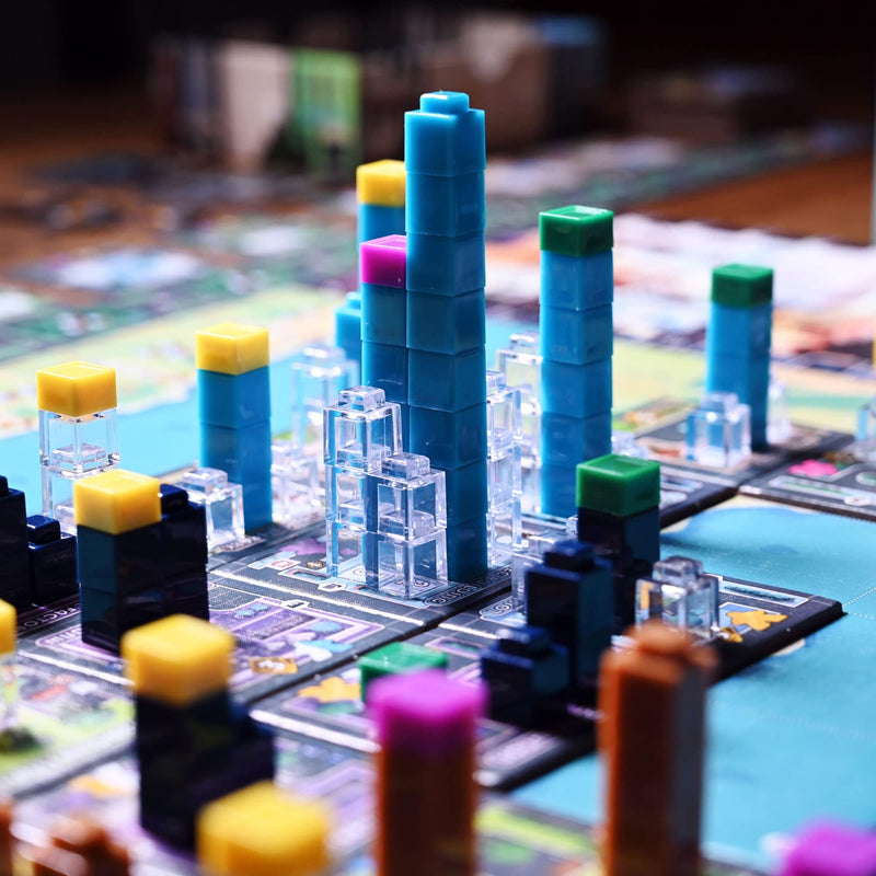 AEG Rolling Heights | Roll Your Meeples, Build The City | Push Your Luck, Pool Building Construction Game Set in The 1920&