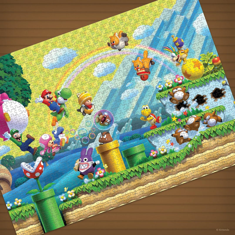 Super Mario “Chaos & Fun” 1,000 Piece Jigsaw Puzzle, Dimensions 19” x 27”, Collectible Puzzle Artwork Featuring Mario, Luigi, Nabbit and More! Officially Licensed Nintendo Puzzle & Merchandise