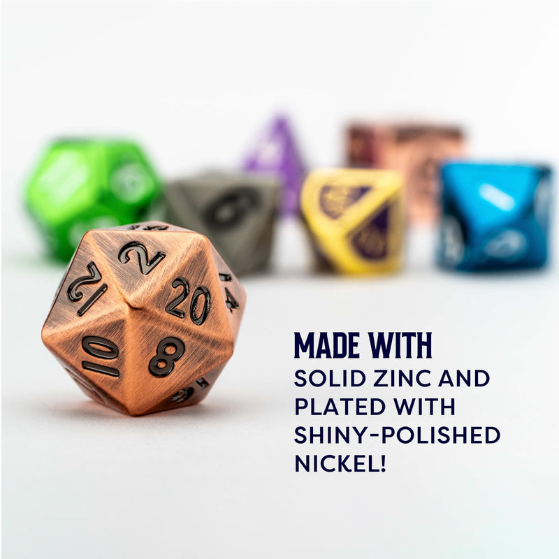 FanRoll by Metallic Dice Games Misfit Metals, Bag of DND Dice, Role Playing Game Dice Accessories for Dungeons and Dragons