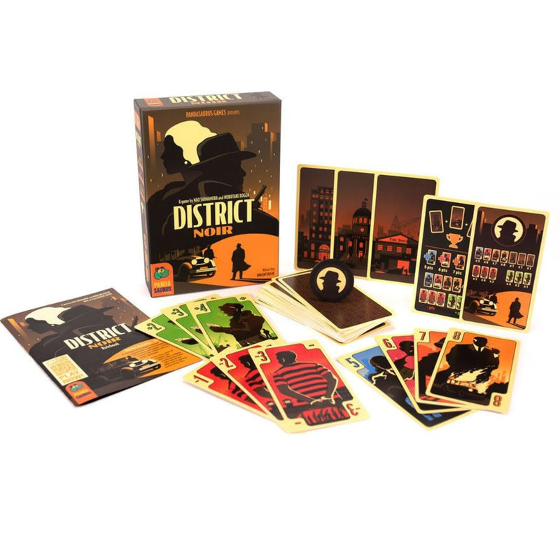 Pandasaurus Games District Noir Card Game | Crime Themed Bluffing and Set Collection Strategy Game | Fun Family Game for Kids and Adults | Ages 10+ | 2 Players | Avg. Playtime 10-20 Minutes | Made