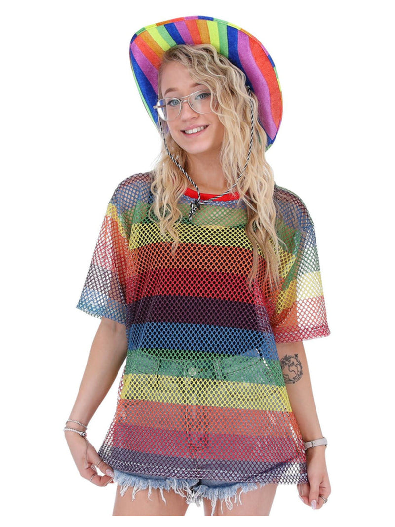 Rainbow Mesh Top T Shirt Pride