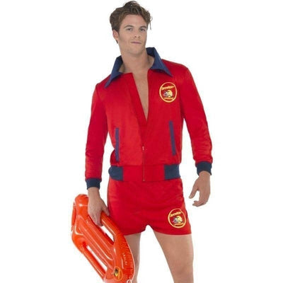 80's Baywatch Lifeguard Costume Adult Red Beach Patrol Outfit_1