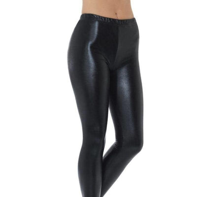 80s Metallic Disco Leggings Adult Black_1