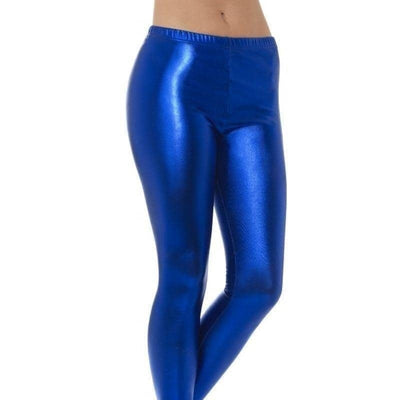 80s Metallic Disco Leggings Adult Blue_1