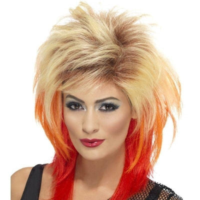 80s Mullet Wig Adult Blonde Red_1