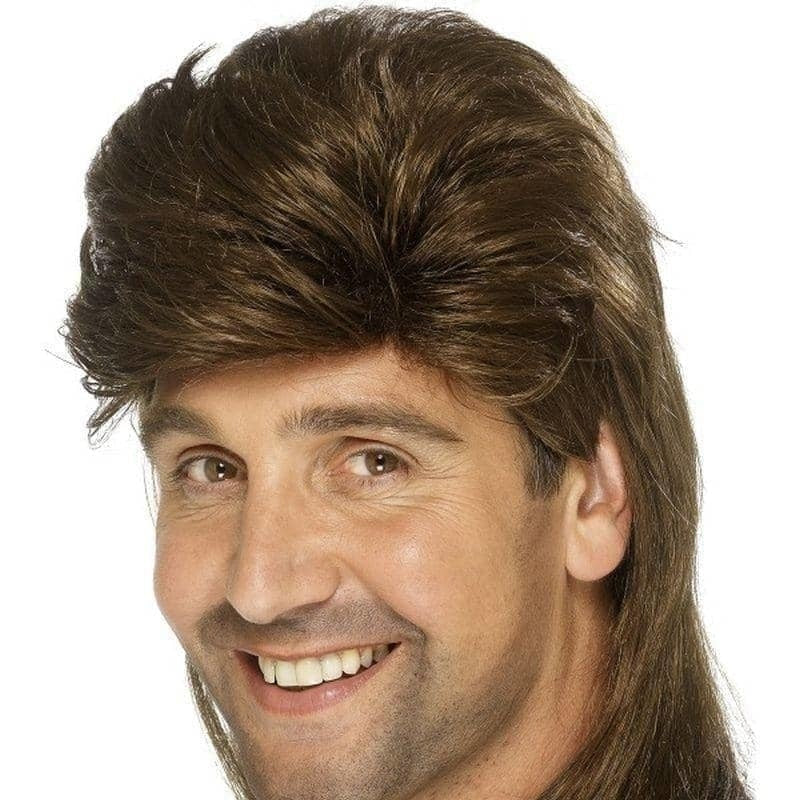 80s Mullet Wig Adult Brown_1