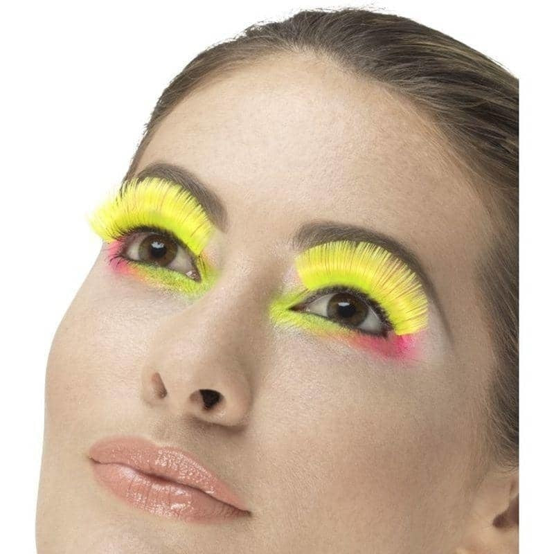 80s Party Eyelashes Adult Neonyellow_1