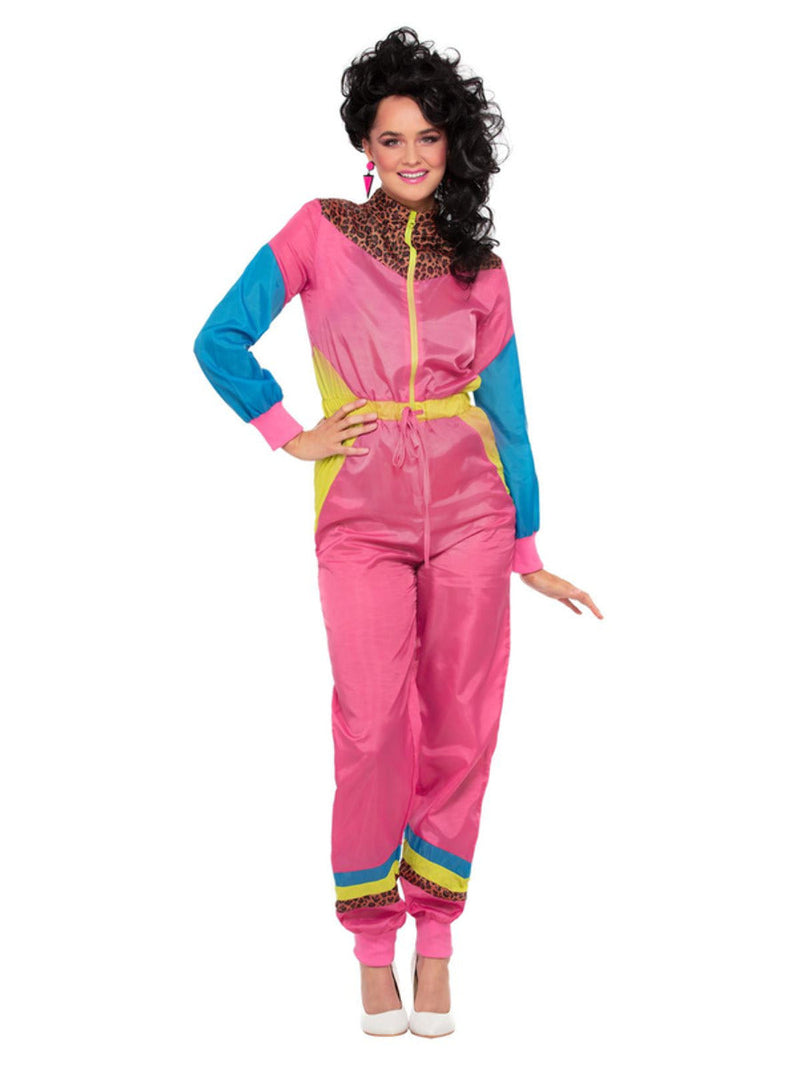 80s Colour Block Pink Ski Shell Suit Costume