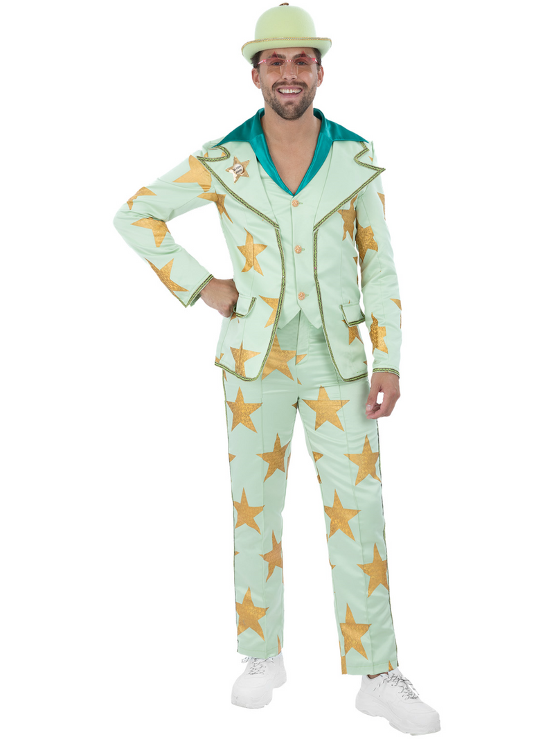 Elton John Walk of Fame Star Suit Jacket with Mock Shirt Waistcoat Trousers Hat