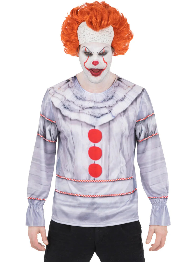 IT Movie Pennywise Top Clown Costume 2017 Movie Adult