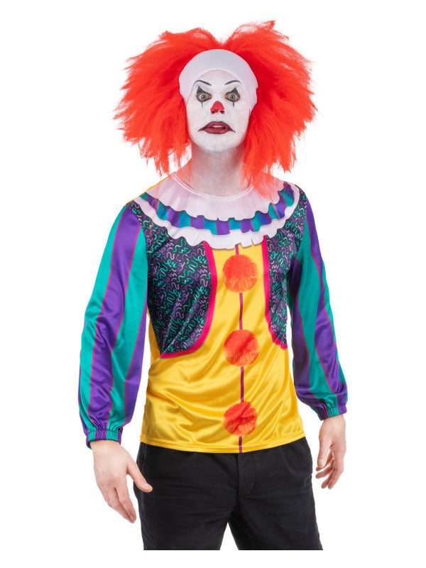 IT Classic Pennywise Top with Printed Clown Details 1990 Movie Costume