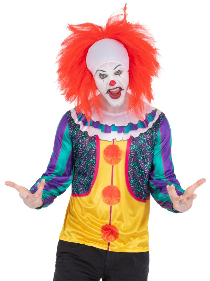 IT Classic Pennywise Top with Printed Clown Details 1990 Movie Costume