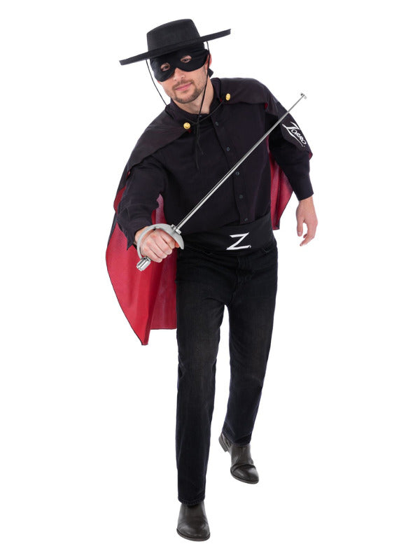 Zorro Accessory Kit Adult Costume Set Cape Mask Hat Belt