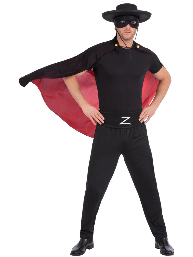 Zorro Accessory Kit Adult Costume Set Cape Mask Hat Belt