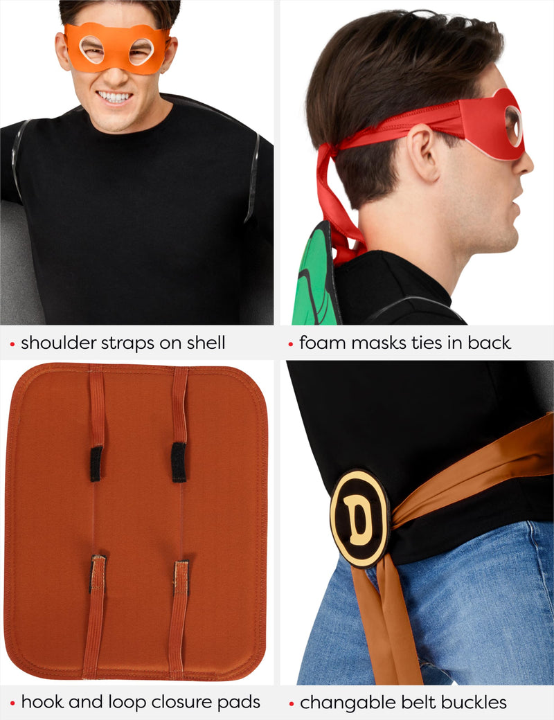 Teenage Mutant Ninja Turtles TMNT Costume Accessory Kit with Shell Eye Masks and Pads