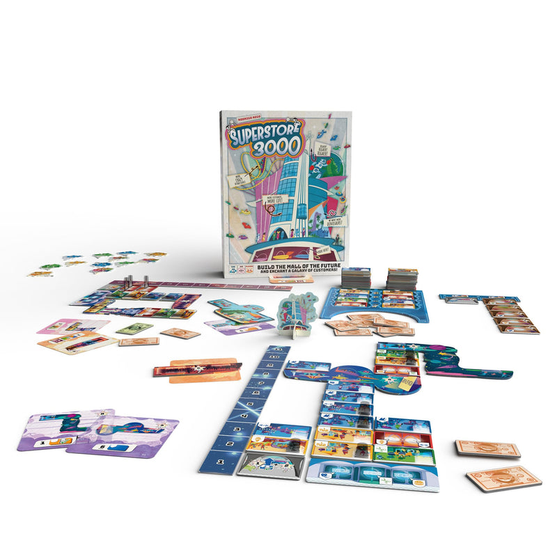 Superstore 3000 Board Game - Build Your Dream Mall in Space! Strategy Game, Fun Family Game for Kids & Adults, Ages 10+, 2-4 Players, 30-45 Minute Playtime, Made by Space Cowboys