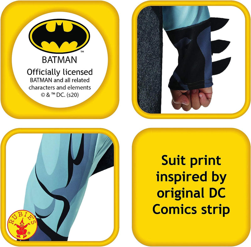 Batman Costume Classic Boys Comic Book Grey Batsuit