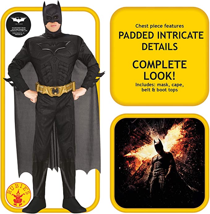 Batman Dark Knight Deluxe Mens Costume 3 rub-880671XL MAD Fancy Dress