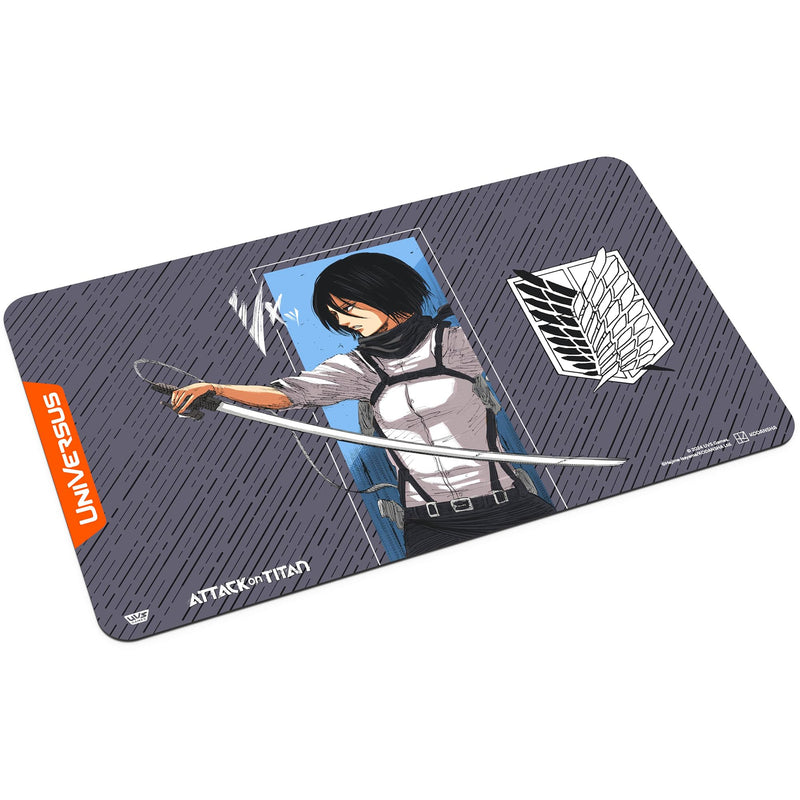 UniVersus Attack on Titan: Battle for Humanity - Mikasa Ackerman Playmat - 24 x 14 Neoprene Mat, Tabletop Card Game Accessory, UVS Games, Licensed