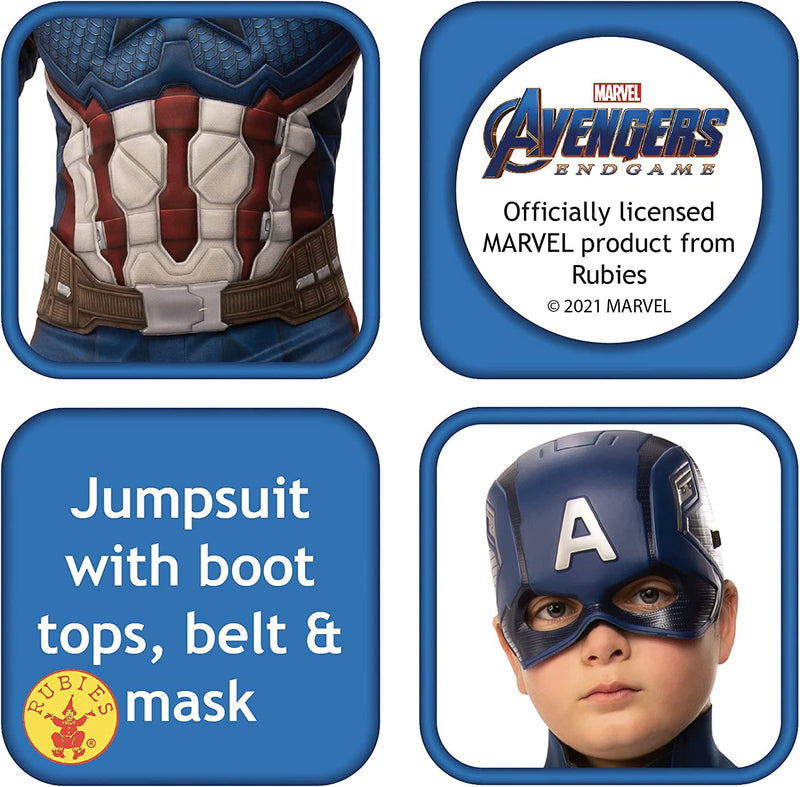 Captain America Boys Deluxe Costume Avengers 4 4 MAD Fancy Dress