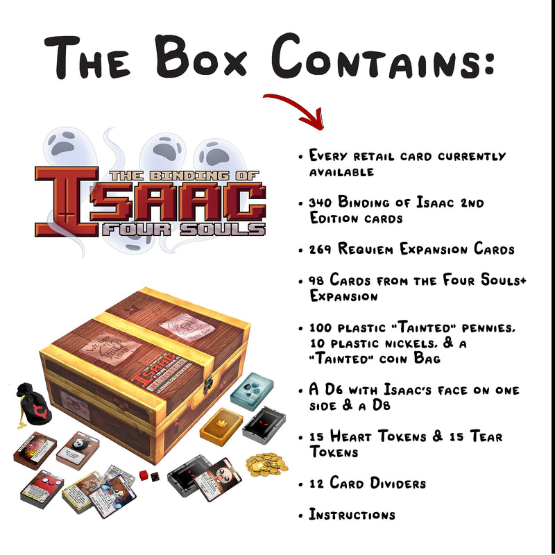 Maestro Media: The Binding of Isaac: Four Souls - Ultimate Collection - Contains 2nd Ed. Base Game, Four Souls+ & Requiem Expansions