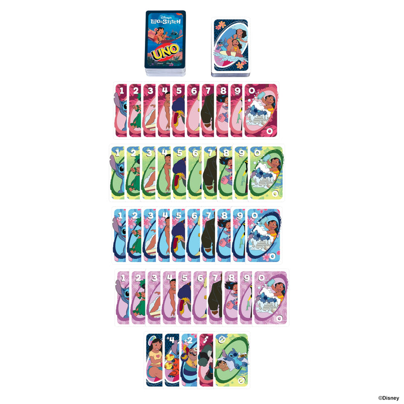 Mattel Games UNO Disney’s Lilo and Stitch Card Game for Kids, Adults & Family with Deck & Special Rule Inspired by The Movie