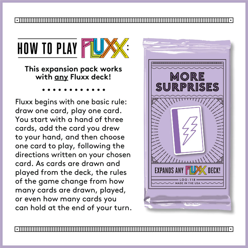 Looney Labs More Surprises Fluxx Expansion: Unleash Extra Pandemonium!