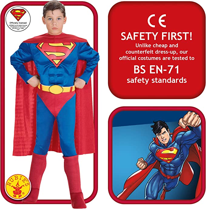 Superman Costume Deluxe Muscle Chest Kids