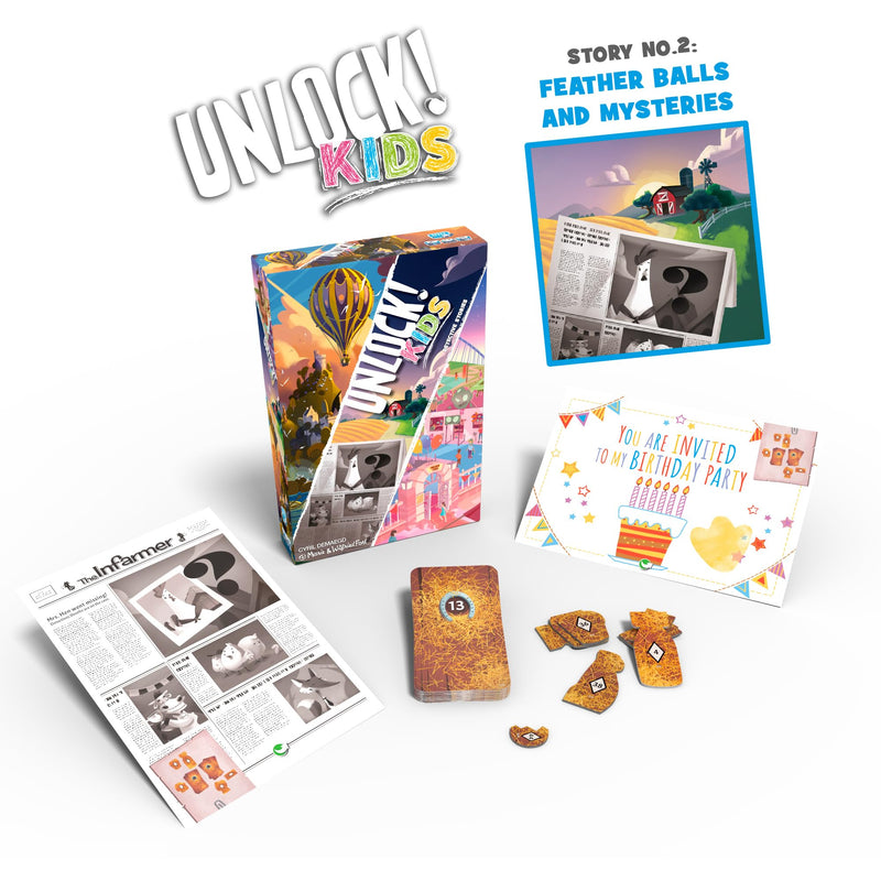 Unlock! Kids: Detective Stories Card Game - Escape Room Game for Kids and Adults, Cooperative Mystery Game for Family Game Night, Ages 6+, 1-4 Players, 20-60 Minute Playtime, Made by Space Cow