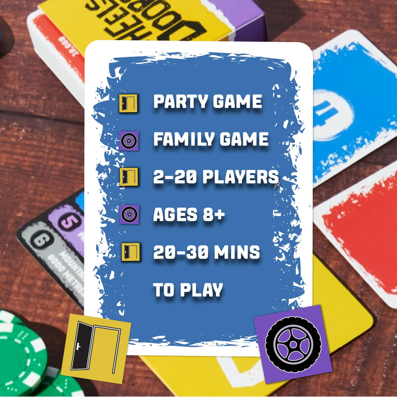 Format Games Wheels vs Doors Party Game - Hilarious Game Based on Social Media Discussions, Fun Family Game for Kids and Adults, Ages 8+, 2-20 Players, 30+ Minute Playtime, Made