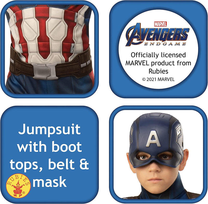 Captain America Boys Costume Avengers 4 3 rub-700647S MAD Fancy Dress