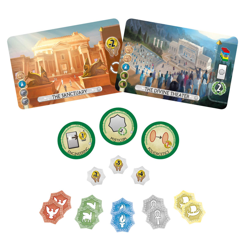 7 Wonders Duel Pantheon Board Game EXPANSION | 2 Player Game | Strategy Board Game | Civilization Board Game for Game Night | Board Game for Couples | Ages 10+ | Made by Repos Production