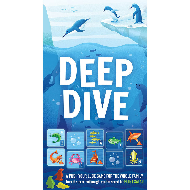 AEG & Flatout Games | Deep Dive - A Push Your Luck Game for the Whole Family | From the Creators of Point Salad | Easy to Learn | Quick to Play | Adorable Penguin Meeples | Ages 10+ | 1-6 Players