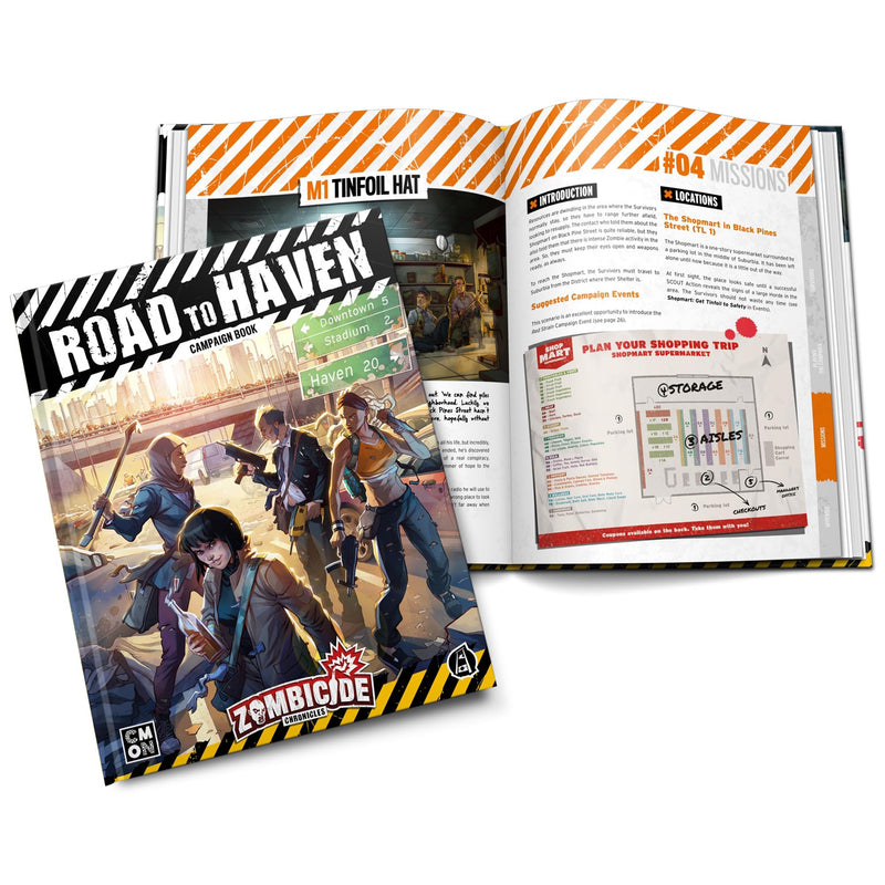 Zombicide Chronicles Roleplaying Game: Road to Haven Campaign Book - Survive The Zombie Outbreak with 10 Exciting Missions! Ages 14+, 2+ Players, 60+ Min Playtime, Made by CMON