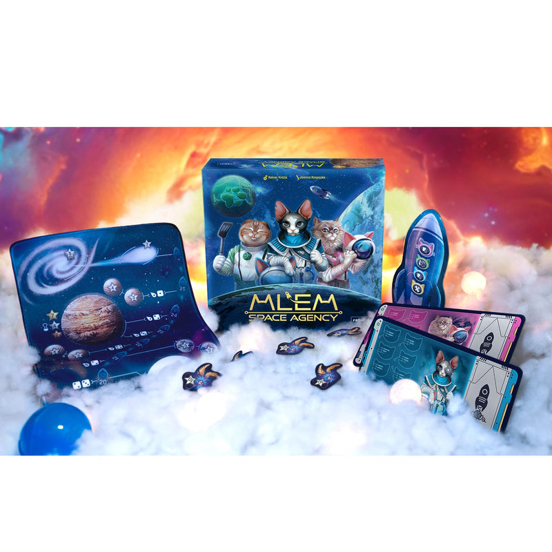 MLEM: Space Agency Board Game - Purrfect Catstronaut Adventures! Dice-Rolling Strategy Game, Fun Family Game for Kids and Adults, Ages 8+, 2-5 Players, 30-45 Minute Playtime, Made by Rebel Studio