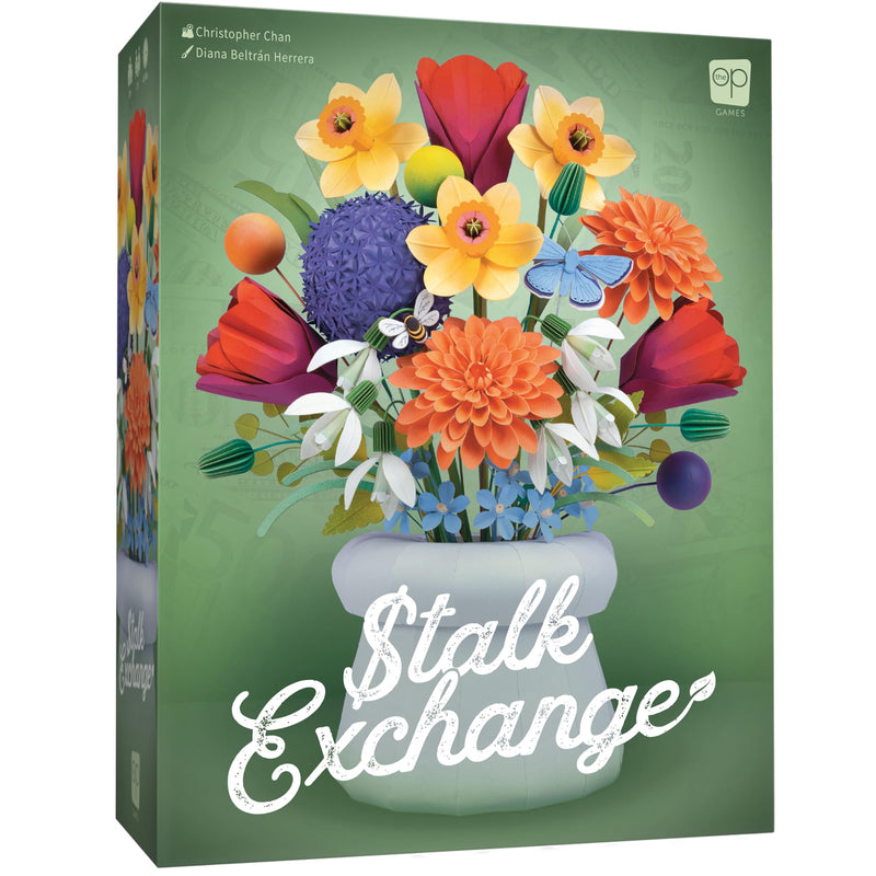 Stalk Exchange Board Game, Beautiful Flower and Gardening Themed Strategy Game, Fast, Fun, Economic, and Competitive, Ages 10+, 2-5 Players, 45+ Min Play Time, Game Design by Christopher Chan